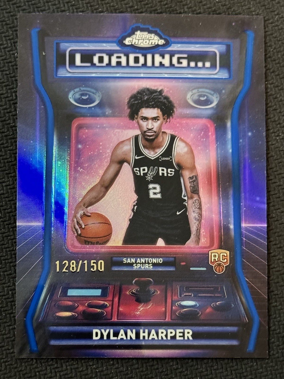 2025-26 Topps Chrome Basketball Dylan Harper Loading Blue Refractor /150 Spurs