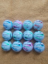 TaylorMade Speed Soft Pink / Green/Blue ink Golf Balls x 12 Perfect Condition