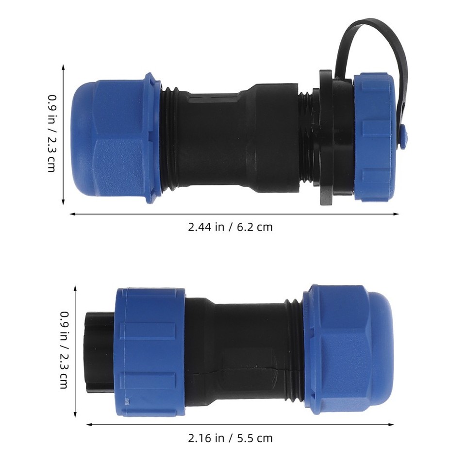 Circular Connector Kit 3 Pin Male Female Panel Mount Plug | eBay Australia