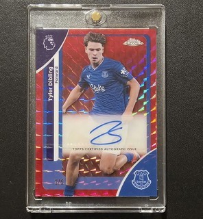 2025-26 Topps Chrome Pl Tyler Dibling Red Geometric Auto 3/5, Everton, England