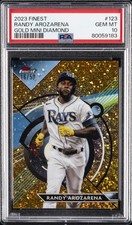 2023 TOPPS FINEST GOLD MINI DIAMOND  #123 RANDY AROZARENA 16/50 PSA 10