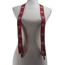 Vintage Christmas Santa Suspenders CAS West Germany Red