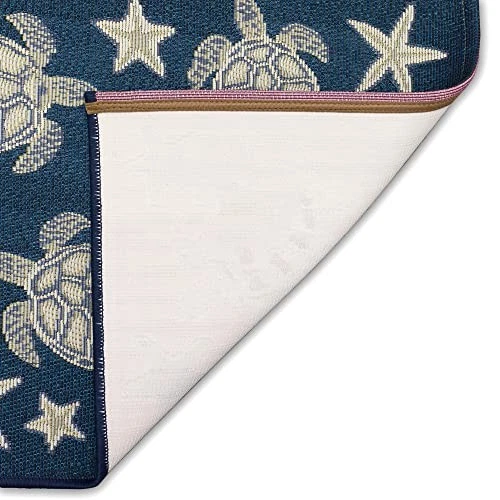  Esencia Machine Washable Non 2'4" x 3'11" (Rectangular) Turtle and Stars Navy - Picture 7 of 7