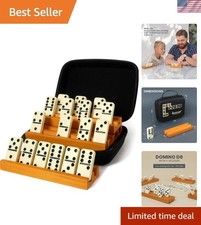 Travel-Ready Double 6 Domino Set with Racks - Perfect for Family Game Nights