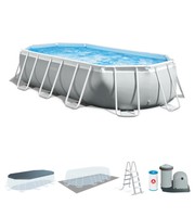 Piscina Fuori Terra Con Struttura Ovale Intex "Prisma Frame" Con Pompa Filt G...