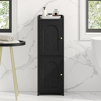 Hzuaneri Bathroom Storage Cabinet Small Corner Floor Cabinet 2 Doors And
