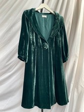 Vintage 90s 00s Kaliko Forest Green Velvet Opera Evening Coat