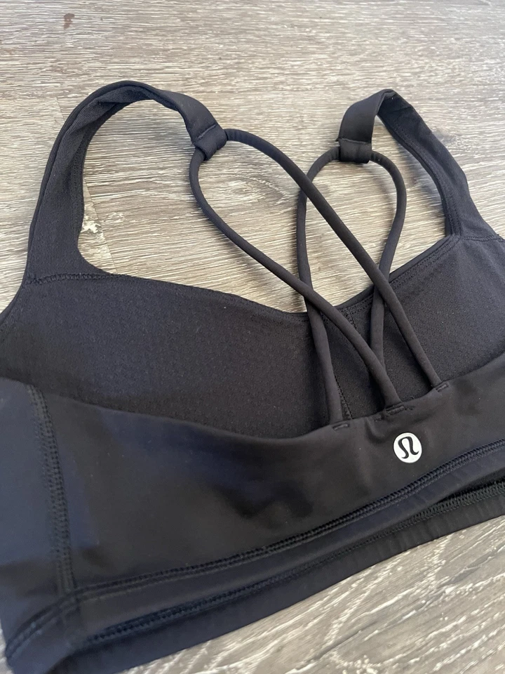 Sujetador Lululemon Energy Exhale negro - malla con tiras talla 6 Foto 4 de 4