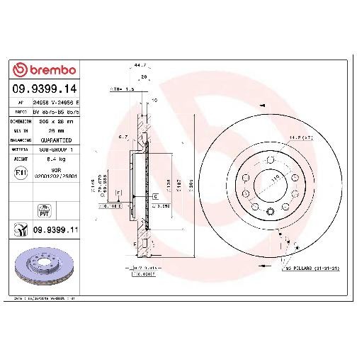 2X Bremsscheibe Vorne FüR Fiat Croma 194 1.9 2.4 05 Bis 11 Brembo 517572290 Neu-image