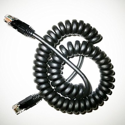 24AWG Spiral-Coiled Ethernet Cat5e Cable (4-15 Feet)