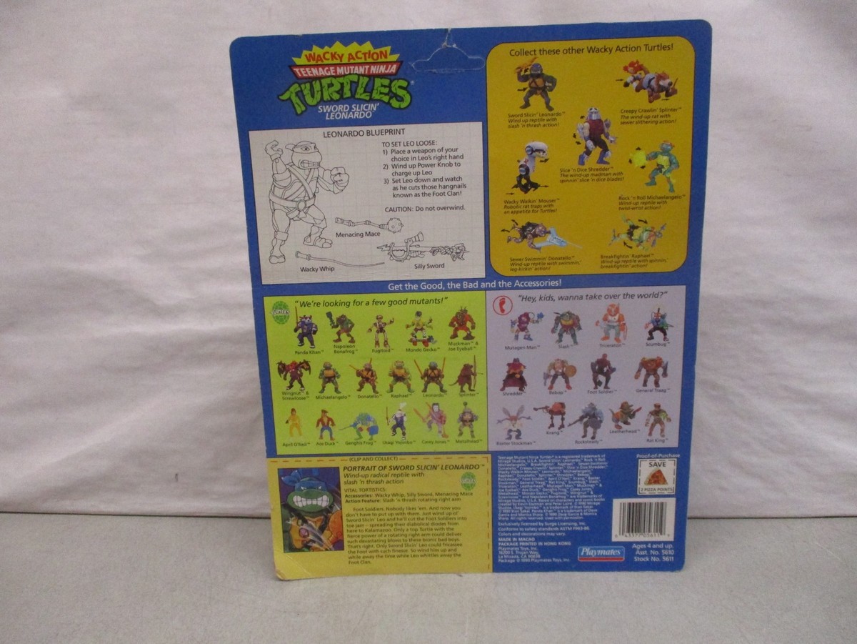 1990 Playmates Wacky Action TMNT Sword Slicin' Leonardo | eBay