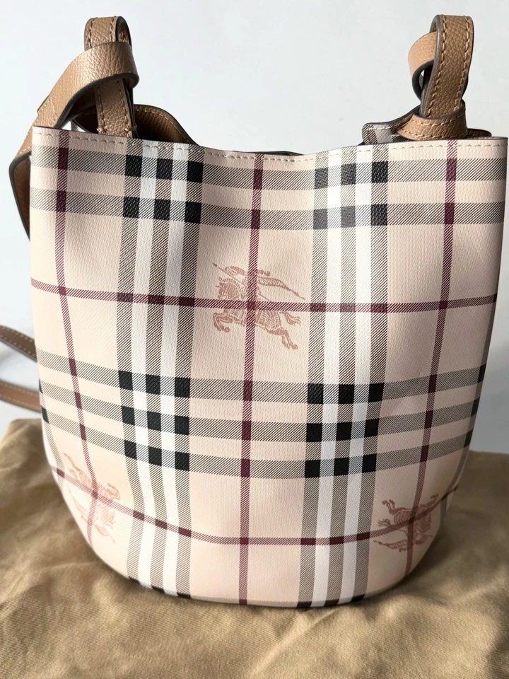 Burberry Small Lorne Haymarket Check Bucket Bag Pre Owned - Image 3 of 4
