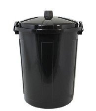Bidone multiuso con coperchio a chiusura NERO per raccolta differenziata antiodo