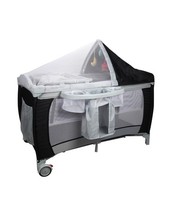 Costway Babybett Reisebett, Laufstall + Wickelauflage, Mit Schaukelfunktion