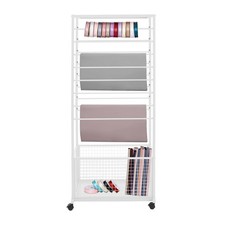 16 Tier White Double Sided Ribbon Organizer Large Capacity Ribbon Storage Holder