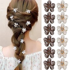 12 Pcs Mini Flower Hair Clips for Girls Women, Glitter Clips Rhinestone Hair...