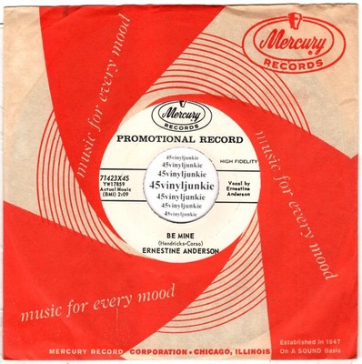 Ernestine Anderson 45 rpm ''Be Mine'' b/w ''I Don't See Me In Your Eyes Anymore''