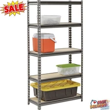 Steel Storage Shelving 5-Shelf Heavy-Duty Organizer Home Garage Adjustable 60" H