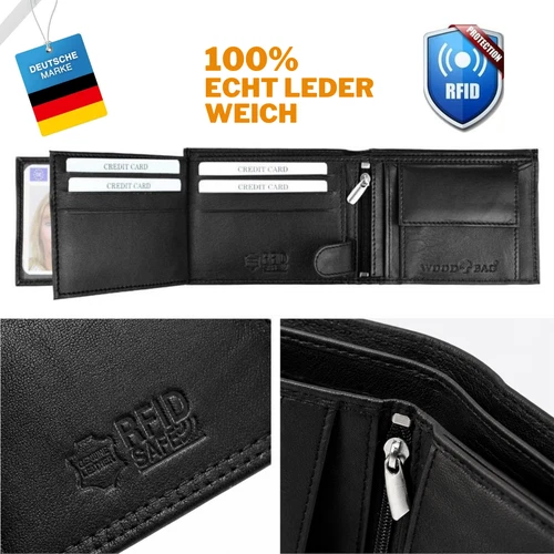 ELYARZI Leather Wallet, RFID Protection, Black, photo 4