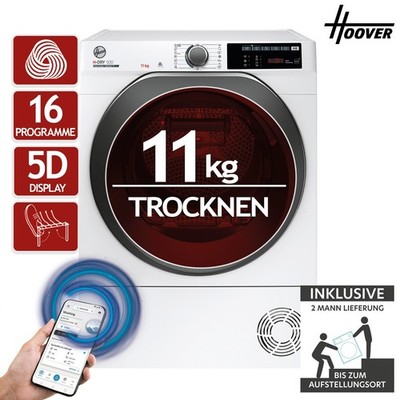 Hoover NDEH11A2TCBEXS-S Wärmepumpentrockner 11kg WiFi + Bluetooth AquaVision 2ML