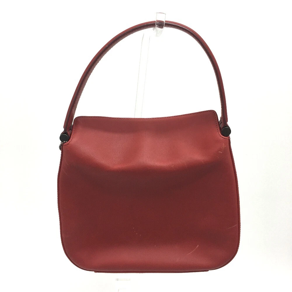 COACH 9181 With logo charm Hand Bag Leather Red eBay
