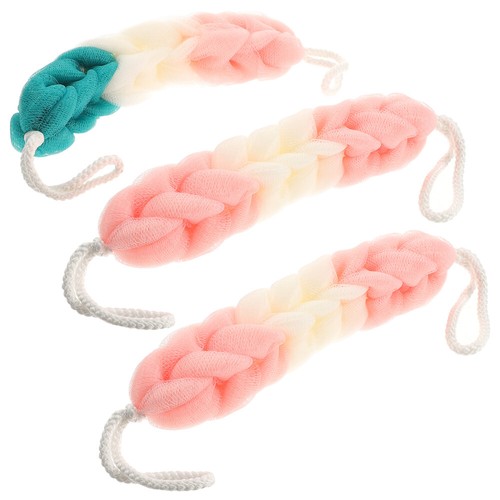3 Pcs Loufa Puff Scrubber Bath Towel Man Body Loofah Exfoliating Back - Bild 2 von 12
