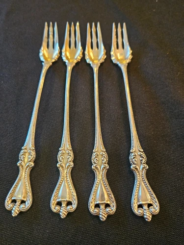 Four Towle Old Colonial Sterling Silver GW  6-1/8" Seafood Cocktail Forks