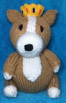 KNITTING PATTERN Queen Corgi inspired choc orange cover 16cms - Main Image