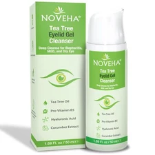 NOVEHA Tea Tree Eyelid Gel Cleanser - for MGD and Dry Eye - 50mL