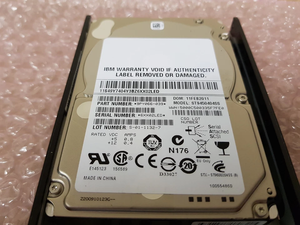 IBM STORWIZE 450GB 2.5'' 10K 6G SAS V7000 Hard Drive 85Y5863 2076-3204 - Image 2 of 2