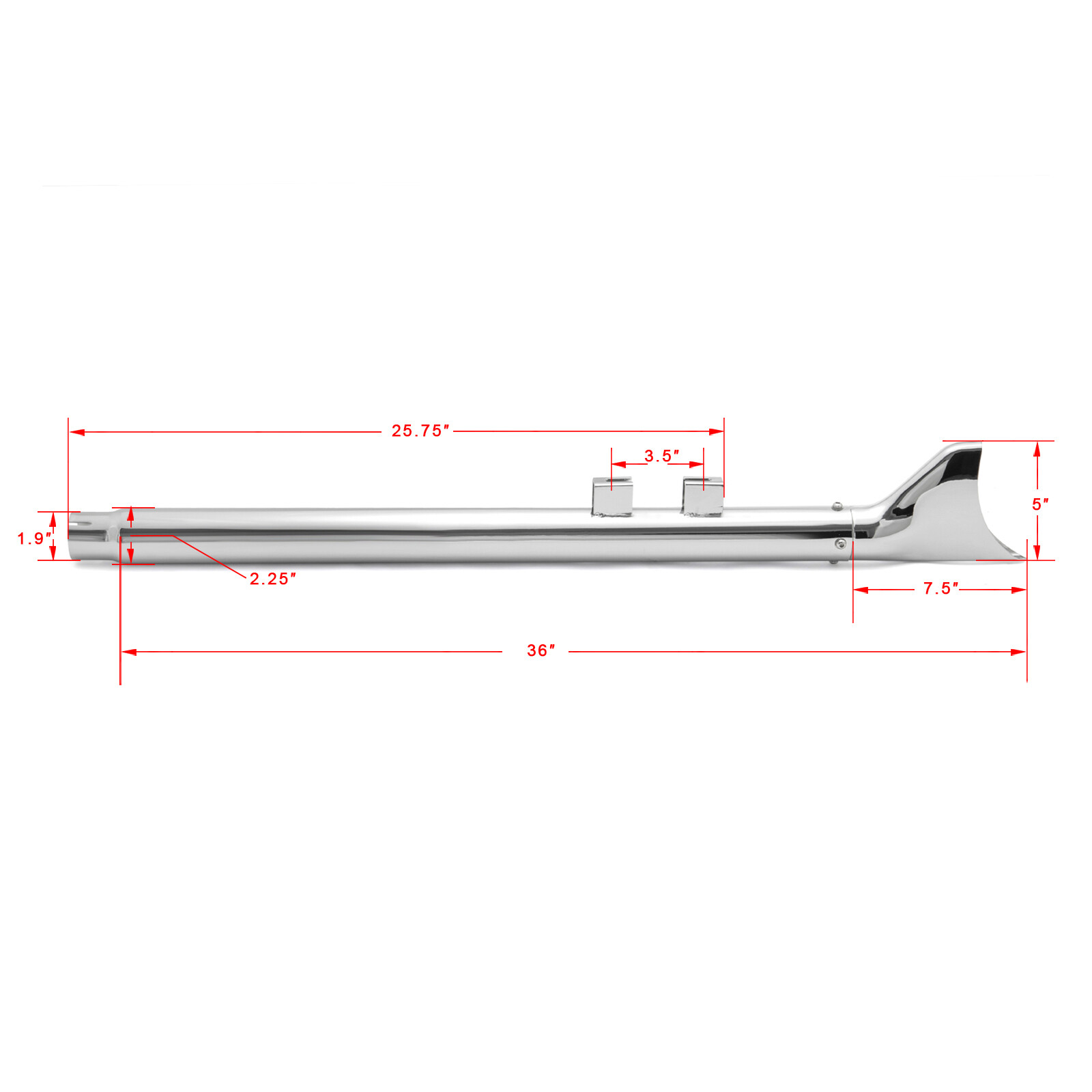 36-39'' Custom Fishtail Slip on Mufflers for Harley Davidson