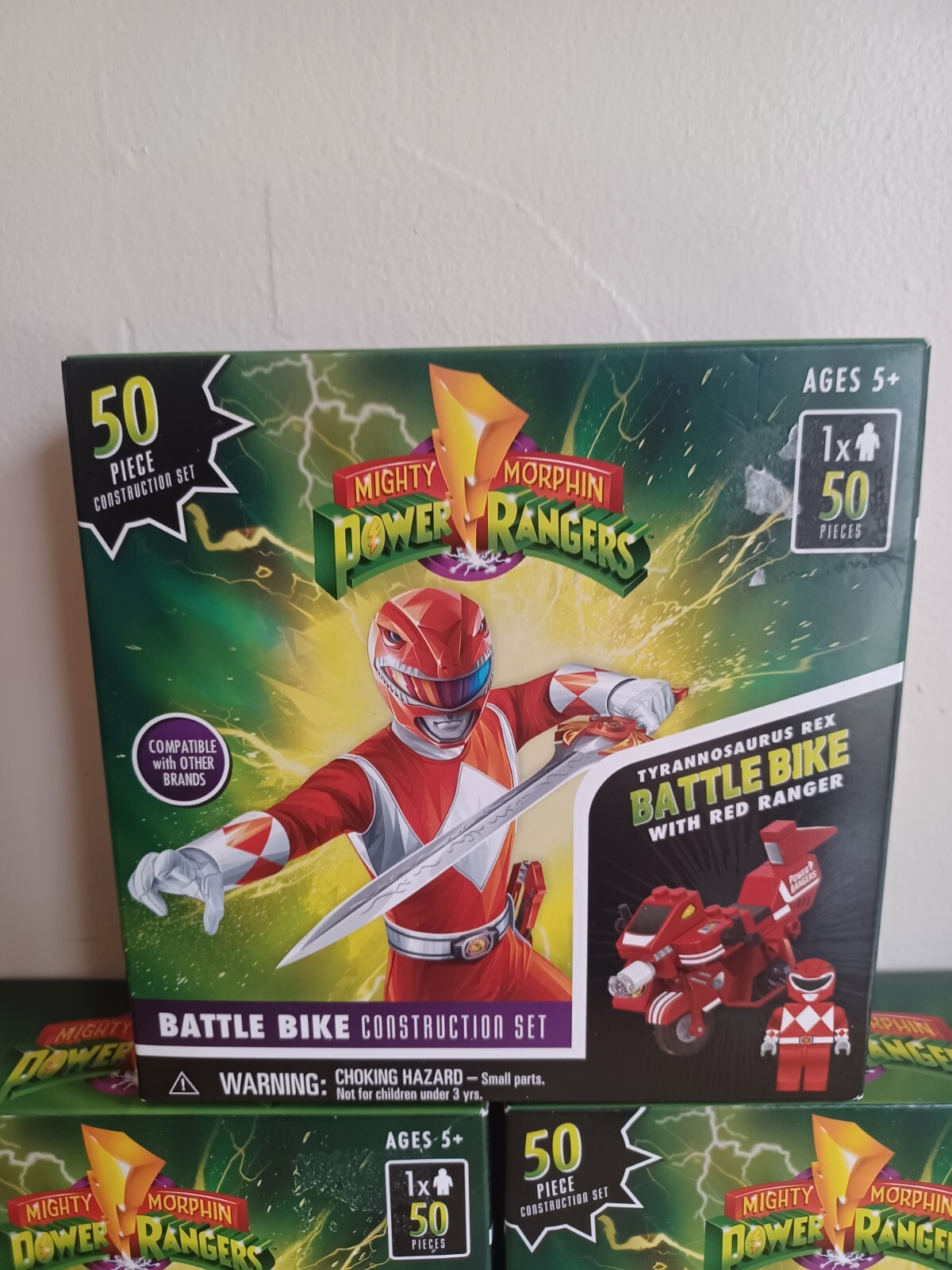 3 Mighty Morphin Power Rangers Battle Bike Construction Sets Building ...