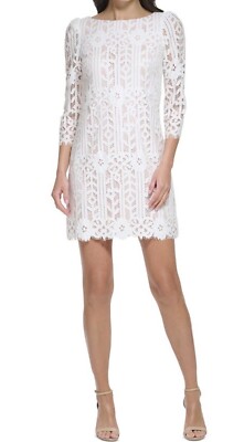 JESSICA HOWARD Women's Lace 3/4-Sleeve Shift Dress Size 4 Ivory | eBay JESSICA HOWARD Women's Lace 3/4-Sleeve Shift Dress Size 4 Ivory | eBay
