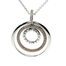 Genuine PANDORA 389483C01 Two-tone Circles Pendant & Necklace 44cm Chain