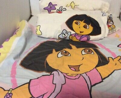 Unique dora bedding set twin Dora The Explorer With Boots 2 Pc Twin Bed Sheet Set Fitted Pillowcase Ebay