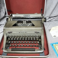 Vintage Royal Quiet De Luxe Typewriter With Case with original  installation man thumbnail