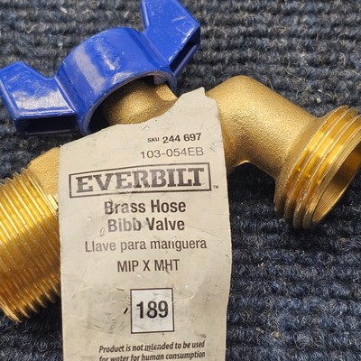 (QTY 5) Everbilt 103-054EB: 3/4'' Brass Hose Bibb Valve MIP x MHT 189