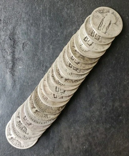 Lot of 20 25c Standing Liberty Silver Quarter Dollars, Dateless Ones