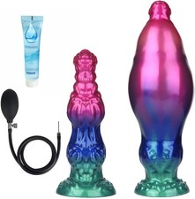 Sex Toys Butt Plug Anal Dildo, Huge Anal Inflatable Dildo Silicone with Suction