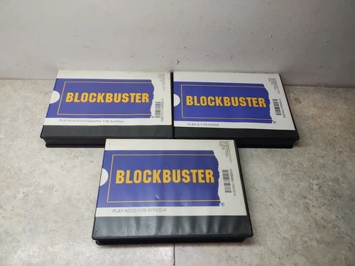 3 Vintage Blockbuster Video Playstation Game Clamshell No Games
