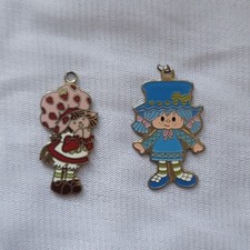 VTG Signed A.G.C. 1980 Strawberry Shortcake  Blueberry Muffin Pendant Charms