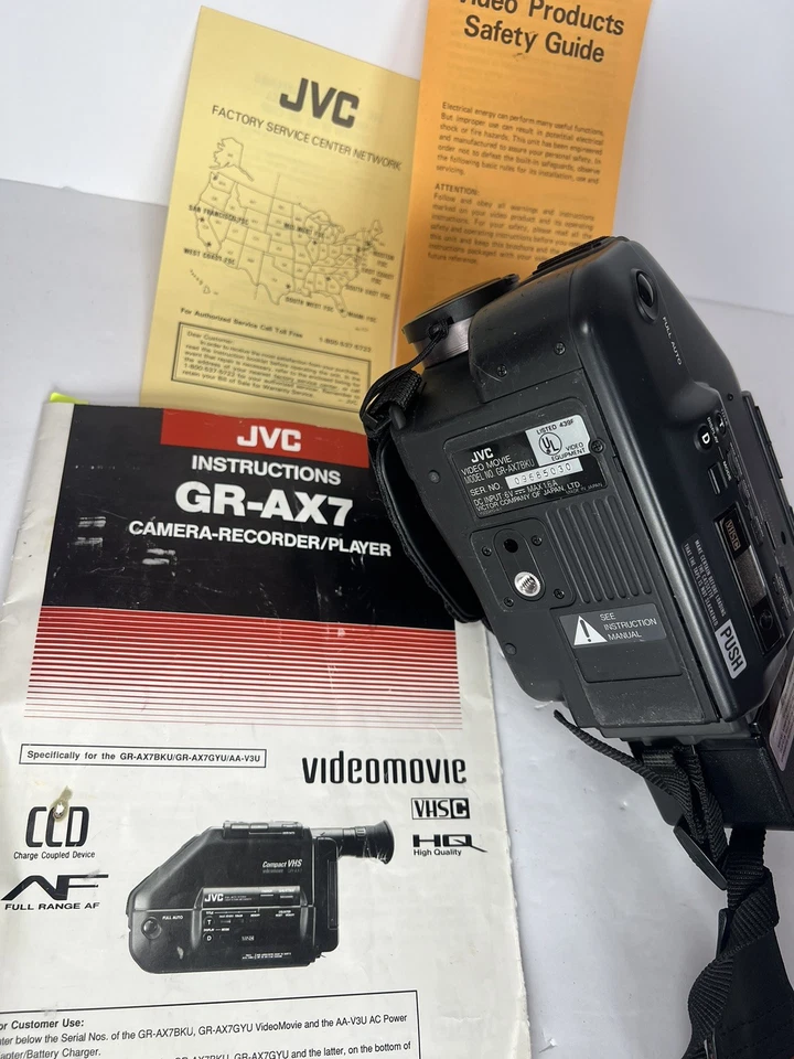 JVC GR-AX7 Compact VHS-C Video Movie Camera Camcorder W/Battery TESTED Works  - Image 4 of 4