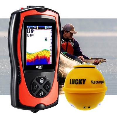 Wireless Fish Finder Locator 45M Depth Color LCD Boats Ice Night Fishing