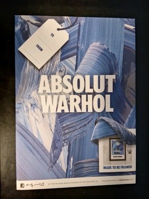 Rare Official New 2024 Limited Edition Absolut Vodka Andy Warhol Blue Art Print
