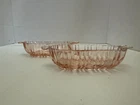 Vintage Anchor Hocking Old Cafe Pink Depression Glass Olive Dishes A Pair