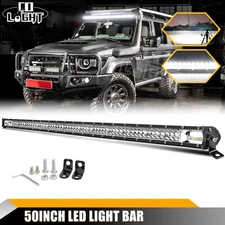 Dual Row 50" Led Light Bar Spot Flood Combo Offroad Driving 4X4 Truck ATV 52/54"