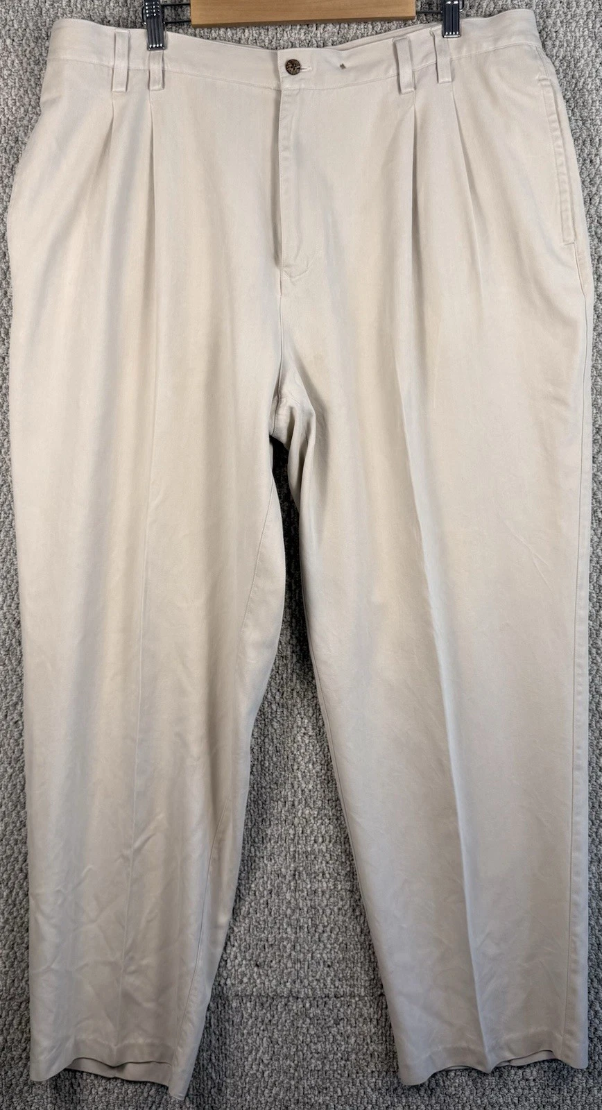Tommy Bahama Silk Dress Pants Mens 40 Beige Pleated Luxury Casual Trousers