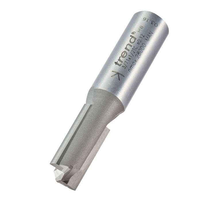 Trend - 3/71X1/2TC Two Flute TCT Router Cutter 12mm Dia x 25mm Cut - 1/2"" Shank