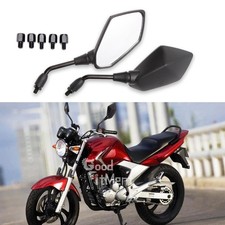 For Yamaha YBR 125 250 Custom Pair 10mm Motorcycle Side Rearview Mirrors Black