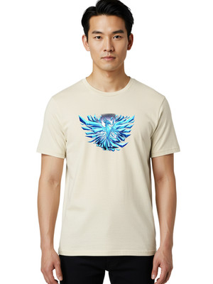 Crystal-Phoenix-2 Mens Graphic Tee, 100% Cotton, Casual Summer Wear